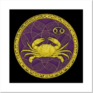 Zodiac Cancer Purple Posters and Art